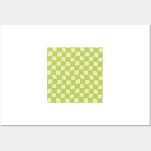 Abstract Checker Board - lime green and pistachio Posters and Art